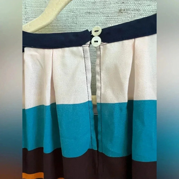 Anthropologie meadow rue blue white stripe top sleeveless mp medium petite - Picture 9 of 14